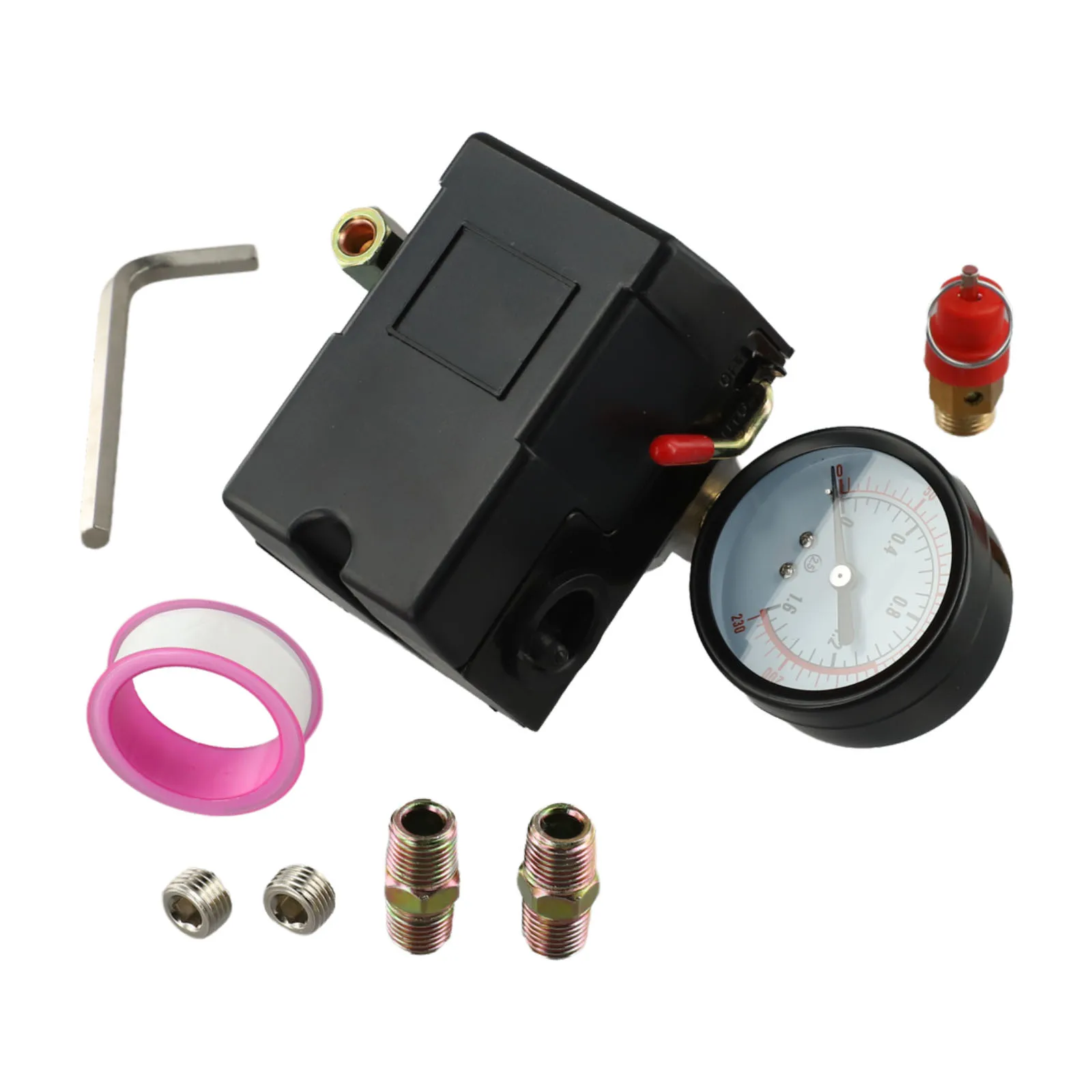 

Реле давления для воздушного компрессора, черное, с высокими стандартами безопасности, длительный срок службы, для воздушных компрессоров