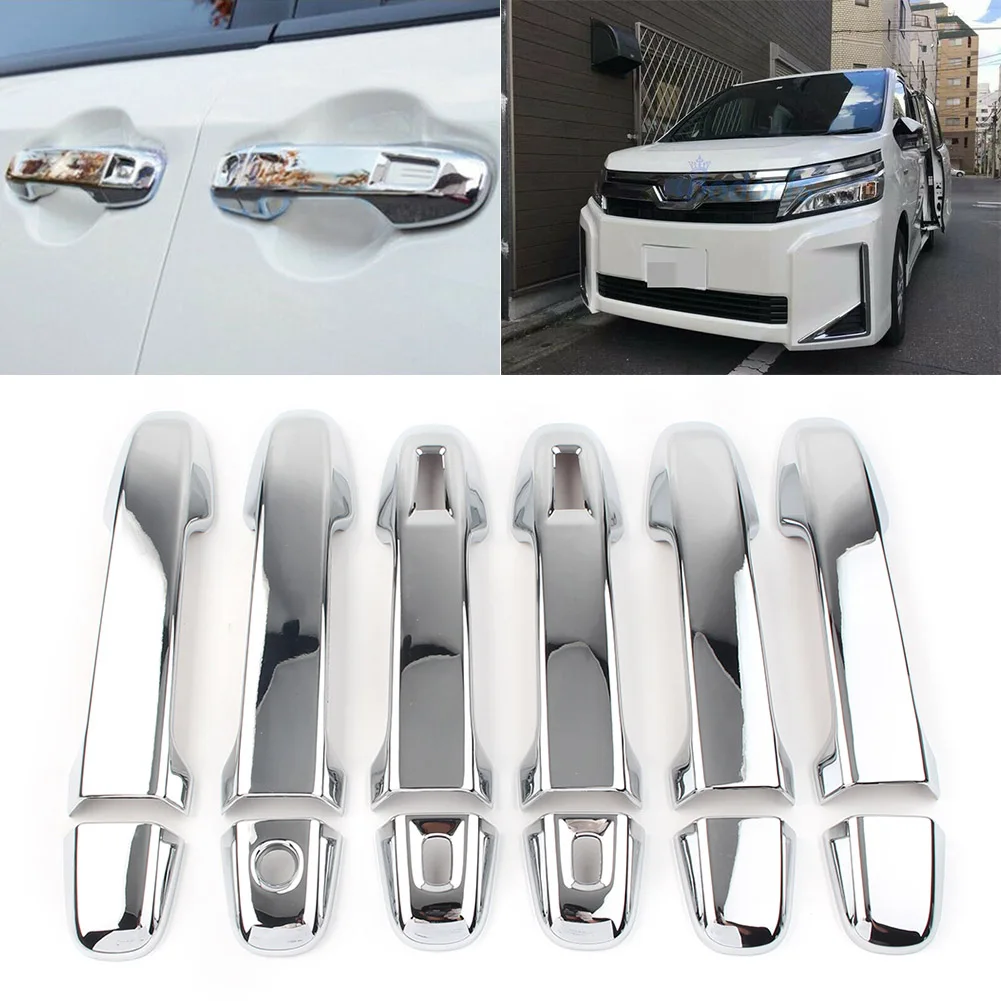 

LHD 12Pcs Chrome ABS Car Door Handle Grab Holder Cover Trim For Toyota Voxy Noah R80 2014 2015 2016 2017 2018