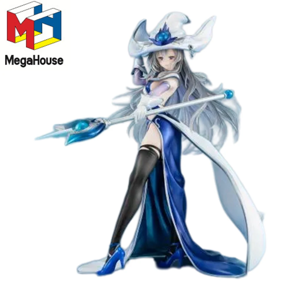 En Stock MegaHouse Original AWM Yu-Gi-Oh! Duel Monsters Silent Magician, Sombrero de Mago Azul y Blanco, Accesorio Decorativo de PVC, Anime