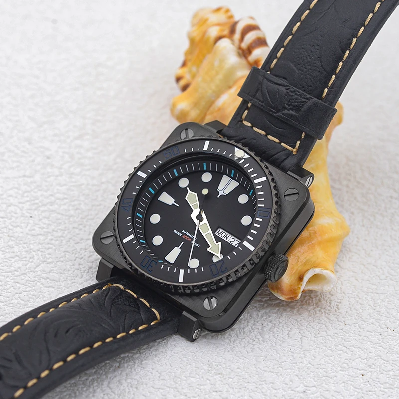 Seiko-ステンレススチール製時計,28.5mmダイヤル,n h35,nh36,自動移動,防水,20atm