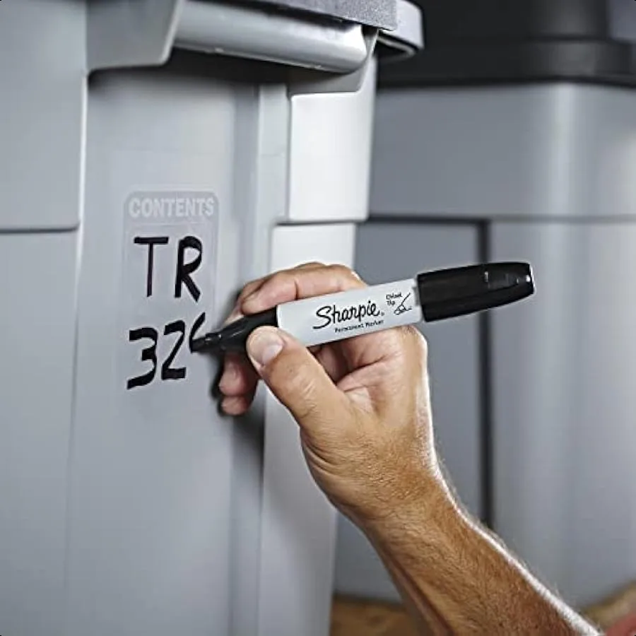 Rotuladores Permanentes Punta Cincel Negro 4 Contagens