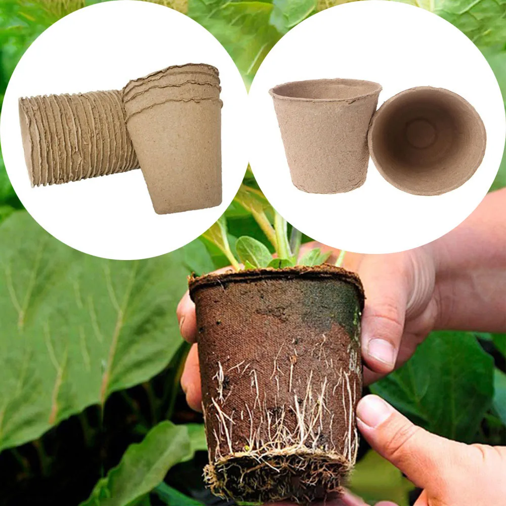 8cm Environmental Garden Paper Pot Plant Starters Cups Flower Nursery Pots Kit Organic Biodegradable Eco-Friendly Planting Tools