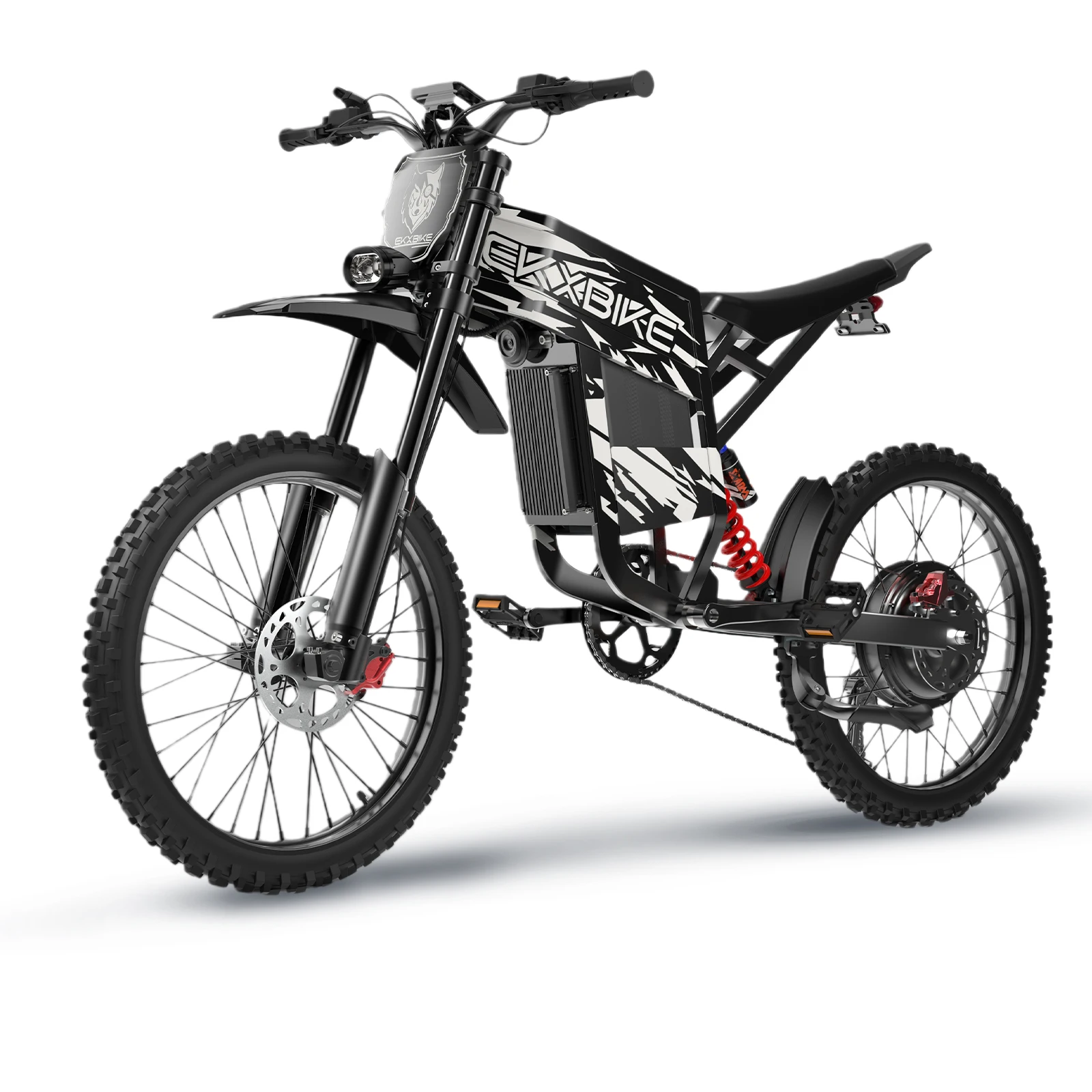 EKXBIKE TX1 Electric Dirt Bike 3000W 60V30Ah Electric Motorcycle 45MPH 45° Climb 19" All-Terrain Adult Mountain Electric Bike