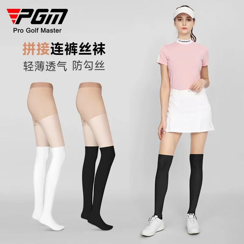 

PGM Golf Summer Ice Silk Women's Bottom Pants Splicing Legged Silk Socks Long Socks Sunscreen Anti Hook Silk Breathable