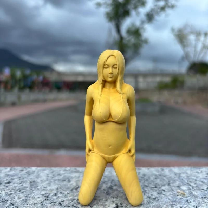 

Статуя самшита на коленях ручной работы - 3,9 дюйма, художественная скульптура с резьбой по дереву для домашнего декора, украшение для гостиной, идея подарка