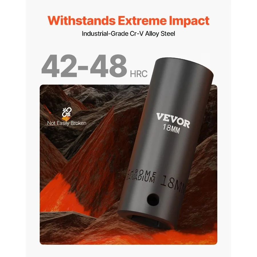 Conjunto de soquete de impacto 1 2 polegadas 26 peças soquetes de impacto soquete profundo 6 pontos soquetes construção robusta crv 1 2 polegadas unidade socke