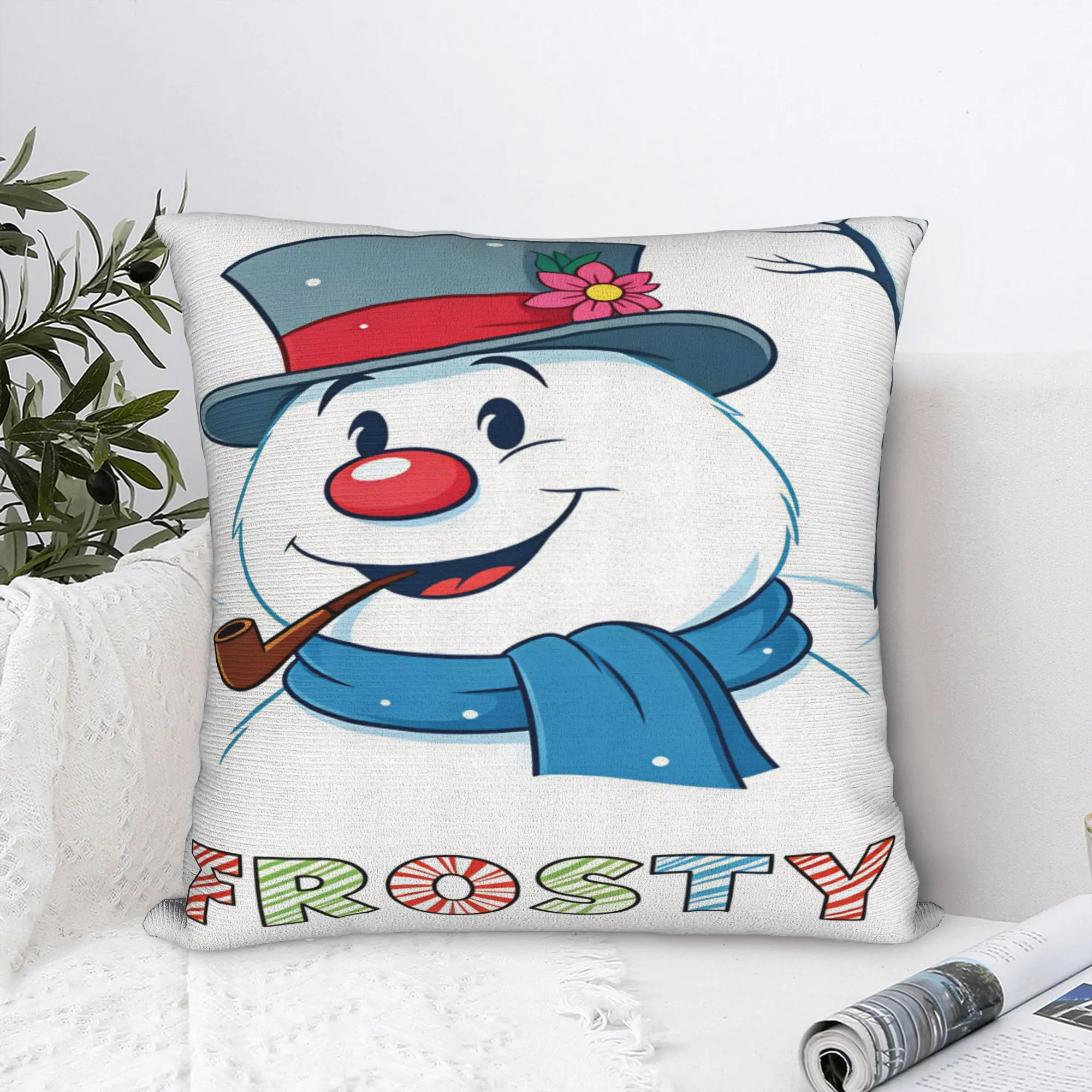 Snowman Frostys Pillow Cover  Retro Trendy Pillow Case For Office Car Home Decor Graphic Pillowcases Gift