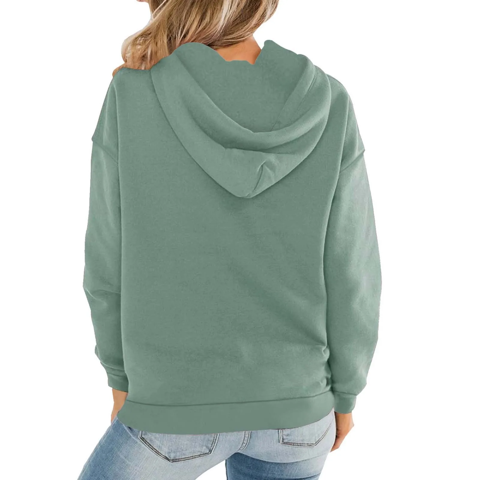 Dames Herfst En Winter Europa En De Verenigde Staten Klassieke Effen Kleur Plus Kasjmier Warme Hoodie Effen Eenvoudige Casual Top