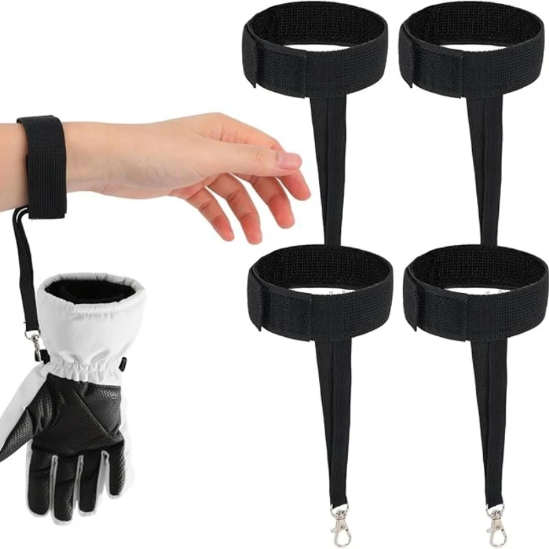 4 قطعة قفاز التزلج أشرطة السلامة دائم الرياضة مطاطا قفاز المقود الأشرطة مع سلاسل المفاتيح ملحق عملي للتزلج على الجليد