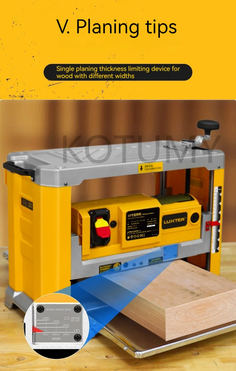 Automatic Feeding And Grinding Woodworking Press Planer Small Household Planer Multi-functional Electric Planer Table Planer