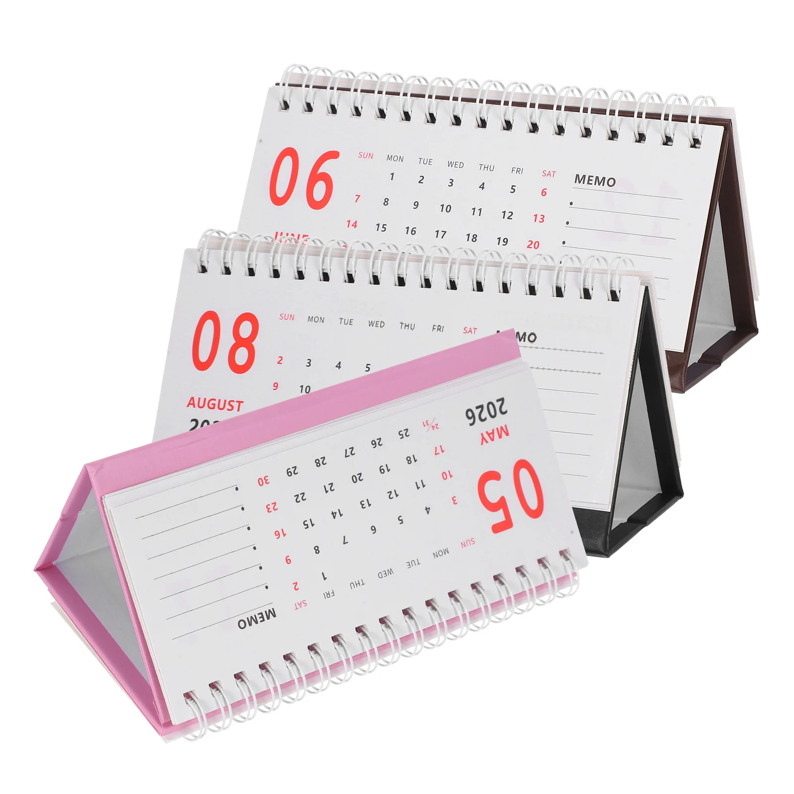 

3Pcs Mini Desk Calendar Coil Binding Flip Monthly Planner for Office Home School Creative Daily Desk Organizer