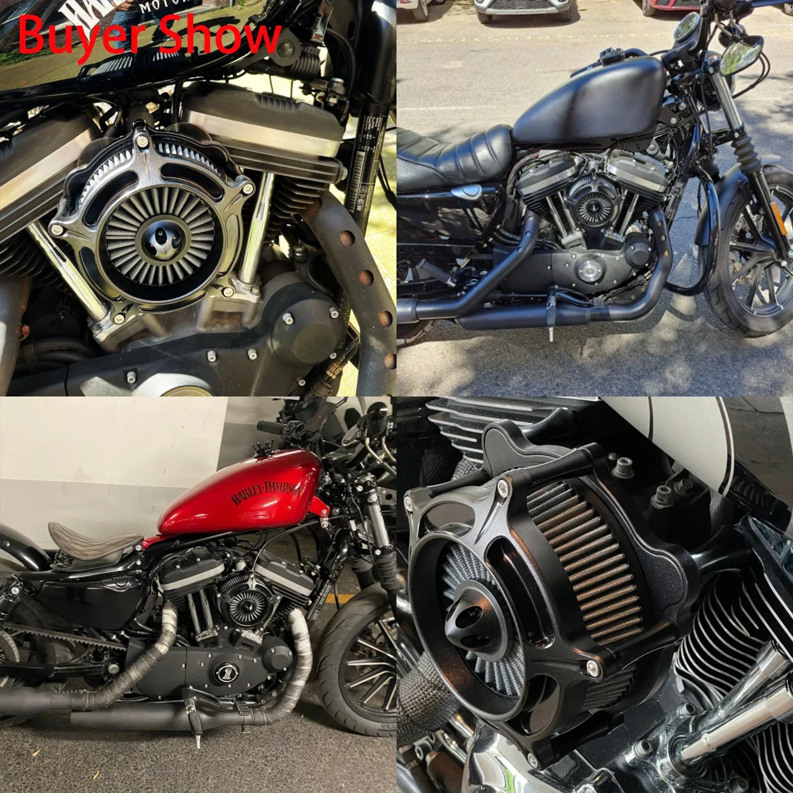 Мотоциклетный воздухоочиститель, черный впускной фильтр для Harley Sportster XL 883 1200 Dyna V-Rod Softail Fat Boy Touring Ultra FLHR FLHX