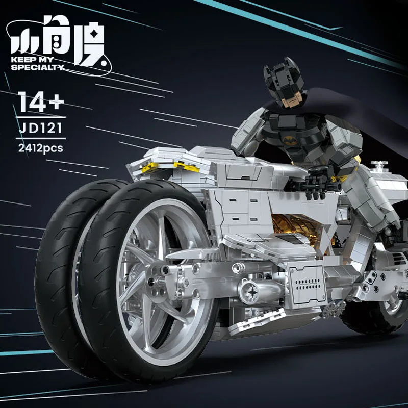 

New JD121 2421pcs MOC Technical Batmoblee Building Blocks Assembling Motorcycle Bricks Model Toys for Children Birthday Gift Set