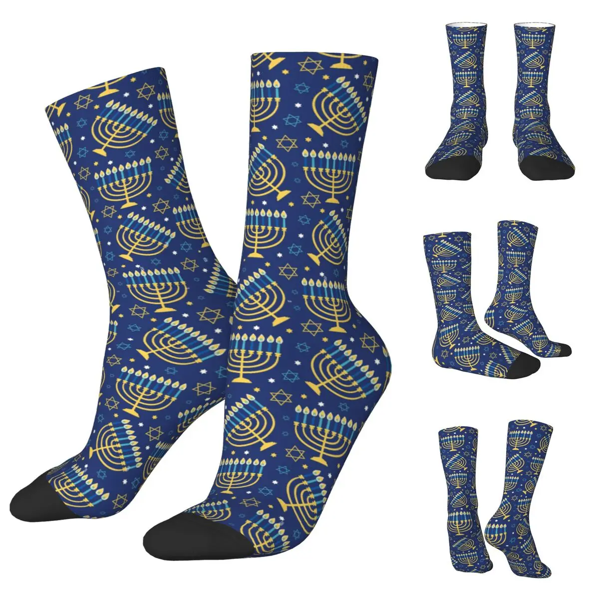 

Hanukkah Pattern cosy Unisex Socks,Running Happy 3D printing Socks,Street Style Crazy Sock