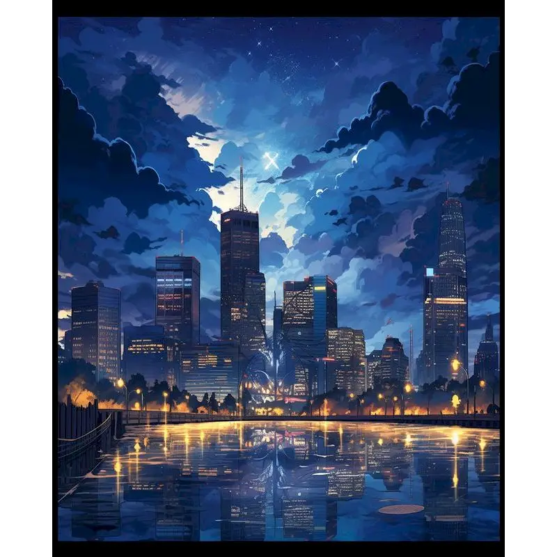 

RUOPOTY Picture With Numbers Starry Sky Peak Acrylic Paint Paintings Hand Painted Painting For Beginner On Canvas By Numbers Acr