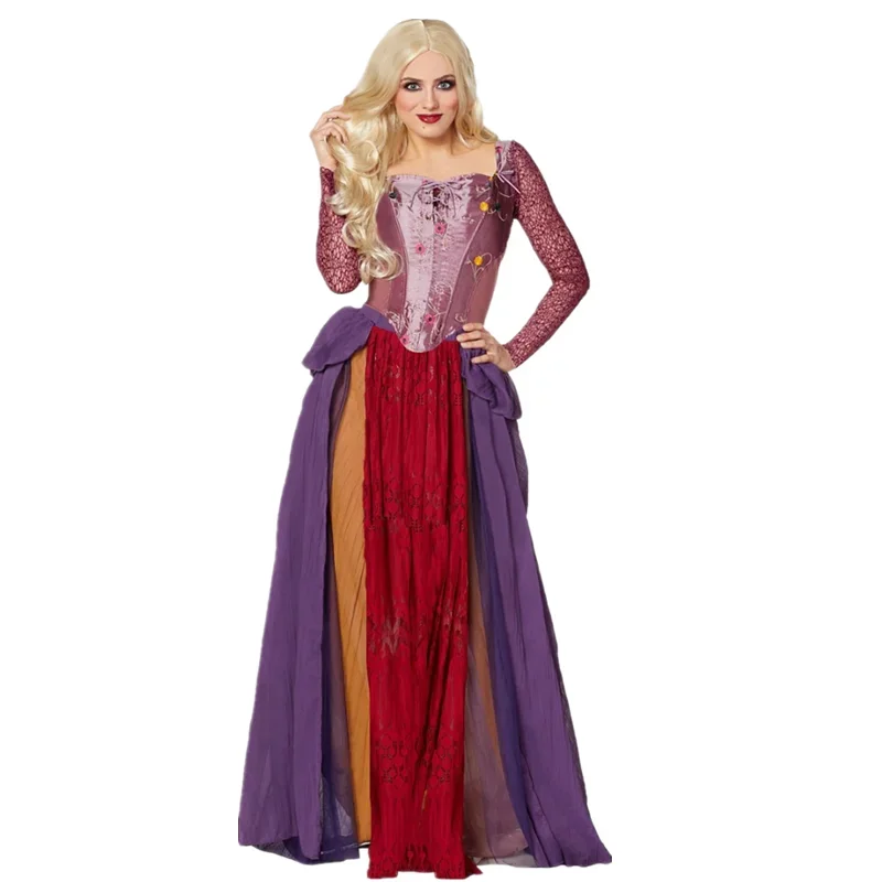 

Halloween Carnival Party Medieval Witch Also Crazy Fred Cosplay Costume Purim Masquerade Vampire Demon Ghost Fancy gown Dress