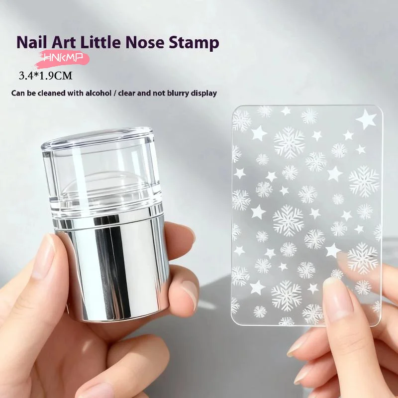Transparentes Mini-Nagelstempelsiegel mit Schaber, Maniküre-Design, polnische Schablone, Nagelkunstform, Maniküre-Werkzeug für Nageldekoration