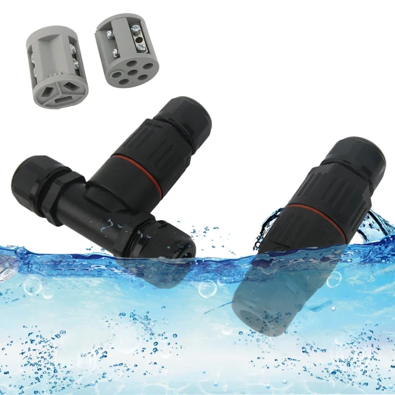 IP68 I/T Shape Waterproof Connector 2/3/5 Pin Wire Connectors Quick Screw Connect Push-in Terminals Electric Junction Box