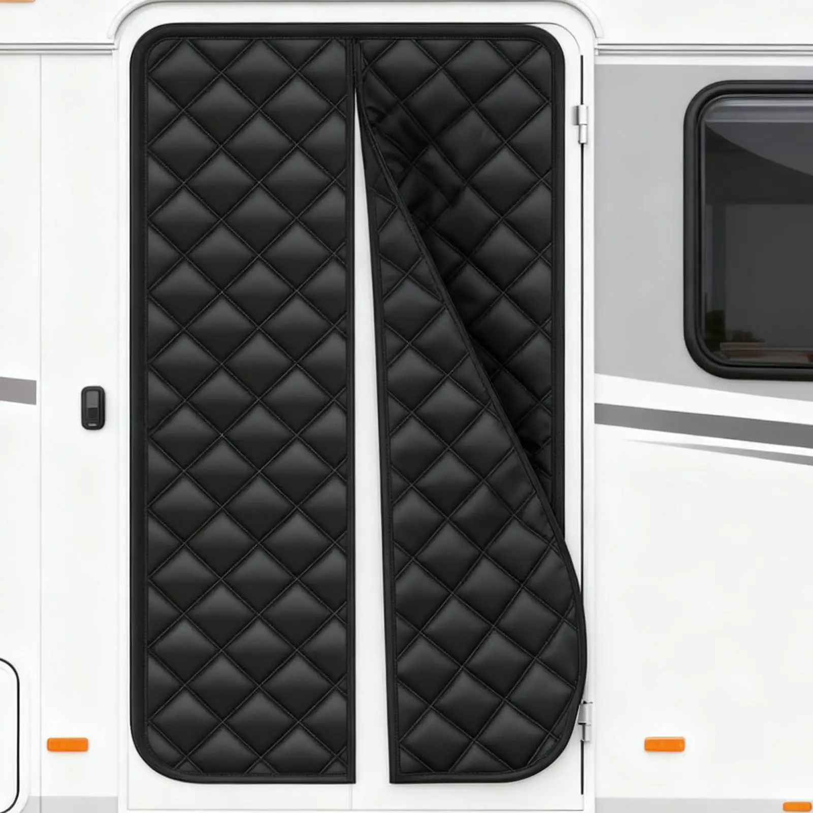 Rv Door Insulation Curtains Windproof Dustproof 33X80Inch Screen Magnetic Folding Doors Insulation Cover For Travel Outdoor