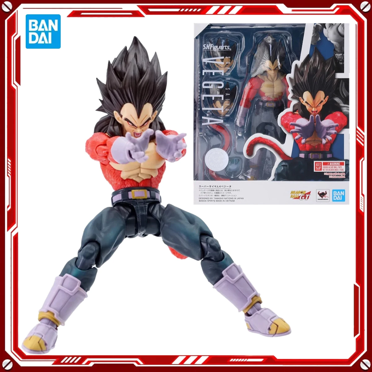 

Bandai Genuine Dragon Ball GT Anime Model Kits Super Saiyan 4 Vegeta Toys SHF Action Figure Assembly Model Gift for Kids School