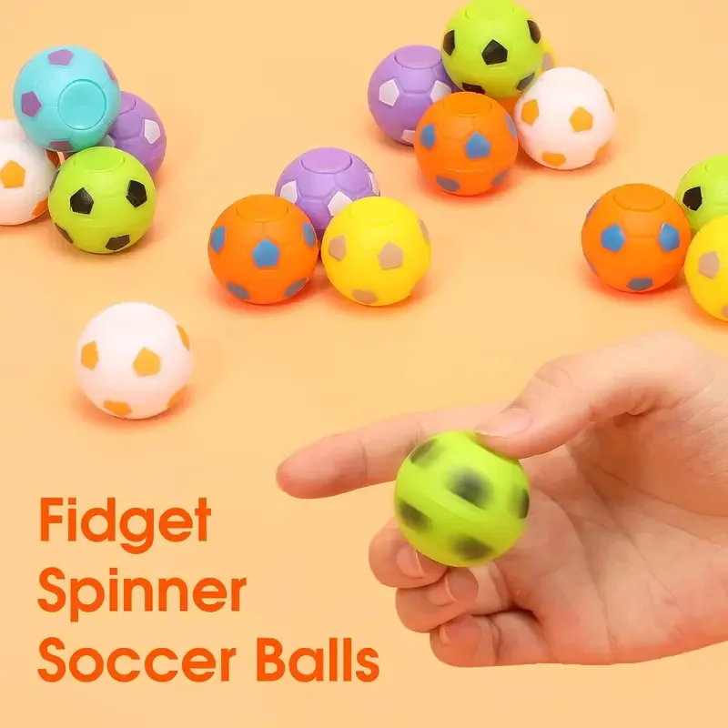 10/20pcs Fidget Spinners Soccer Ball Toy for Kids,Soccer Party Favors Goodie Bag Stuffers,Rotatable Soccer Finger Stress Ball image 5