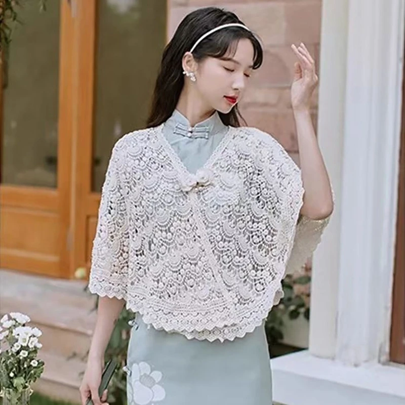 Graceful Knitted Shawl for Special Event Wrap Shawl Wedding Supply DXAA