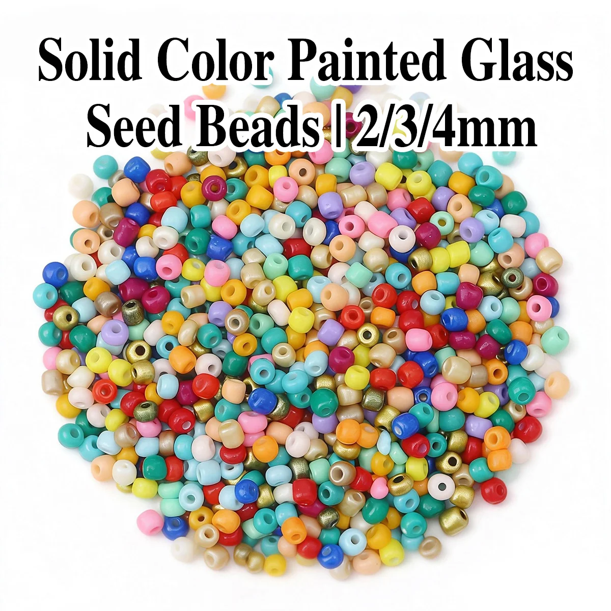 

2/3/4mm Opaque Solid Color Painted Glass Seed Beads for DIY Jewelry Making Necklace Bracelet Spacer Beads Small Round Beads DIY