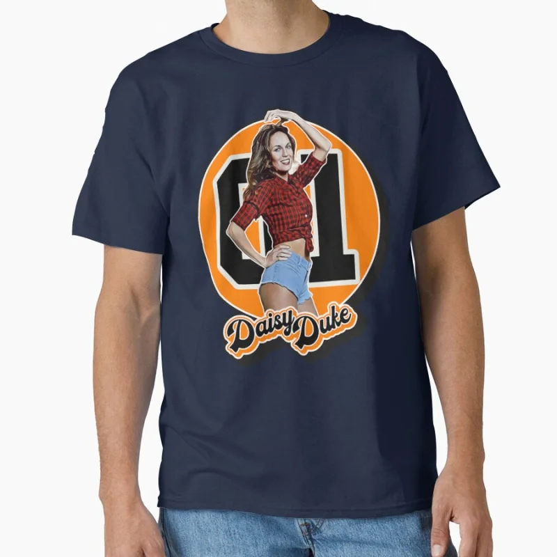 

70s tv series The Dukes of Hazzard race car General Lee Short-sleeve crewneck T-shirt for men Large size Adult Tops S-6xl