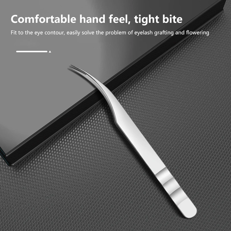 Pęsety do przedłużania rzęs ze stali nierdzewnej, precyzyjne pęsety do brwi, pęsety do przedłużania rzęs z końcówką z włókna, do izolacji rzęs metodą volume.