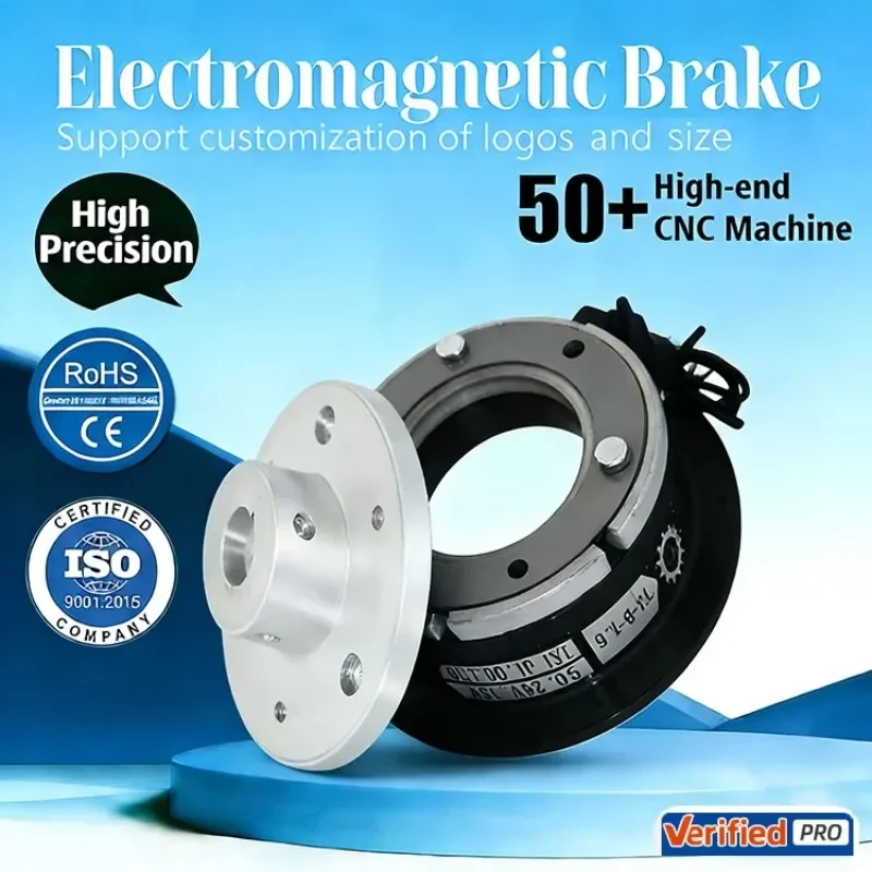 24V Electromagnetic Magnetic Brake Clutch Efficient Safe Disc Spring-applied Brakes High-torque Friction Clutch Electric Brakes