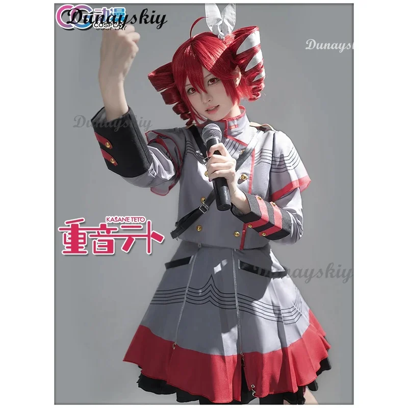 Vtuber Kasane Teto cosplay costume Utau anime clothing synthesizer v Teto\'s wigs Halloween virtual singer costume