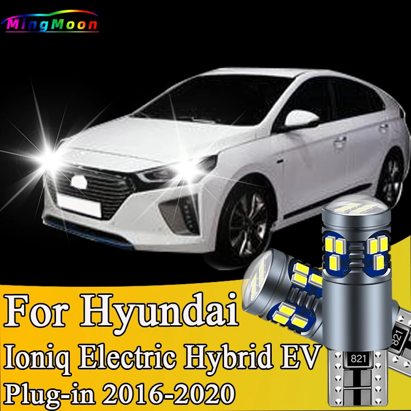 2Pcs T10 LED Bulbs Parking Lamp License Plate Lights For Hyundai Ioniq Electric Hybrid EV Plug-in 2016 2017 2018 2019 2020