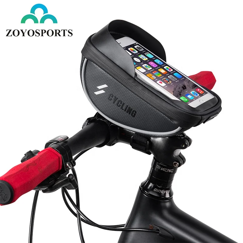 ZOYOSPORTS 6.0 Inch Waterproof GPS navigation Bicycle Handlebar Mobile Phone Holder Front Tube Bag Touch Screen Bike Phone Bag