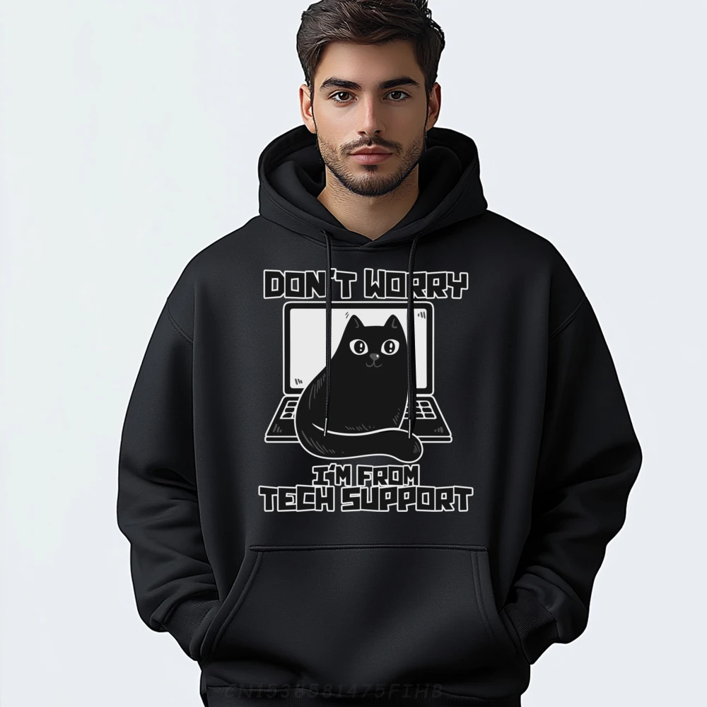 Don it Worry I im From Tech Support Funny Computer Programmer Blank Hoodies 100℅ Polyester Fiber Clothes Hoodies Design