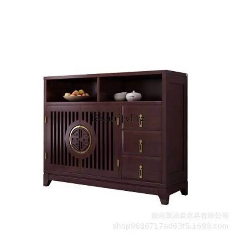 

New Chinese style solid wood dining side cabinet living room locker