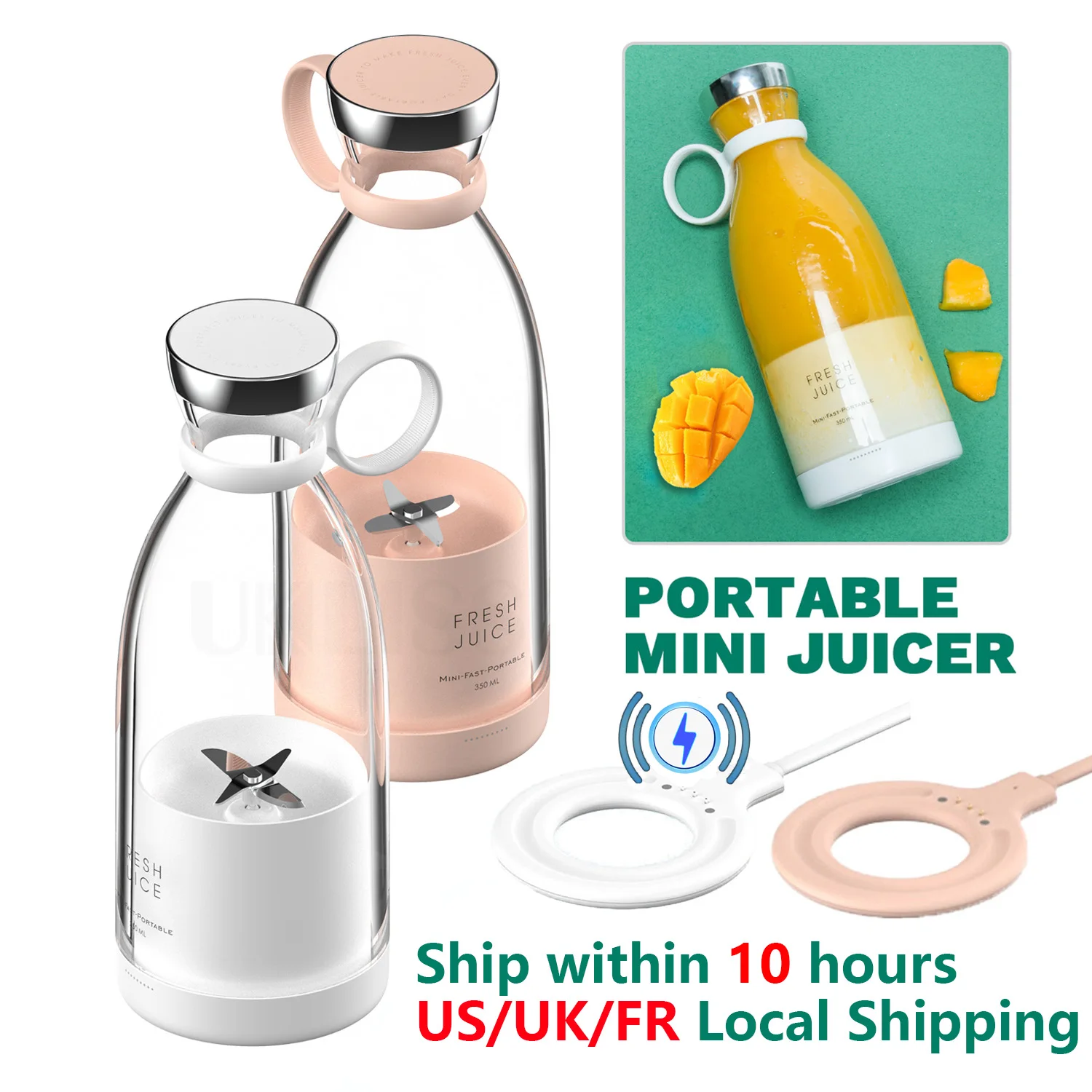 

Portable Blender Fresh Juice Mixer Electric Wireless Charge Mini Fruit Mixers Juicer Cup Blender Milkshake Juice Maker Machine