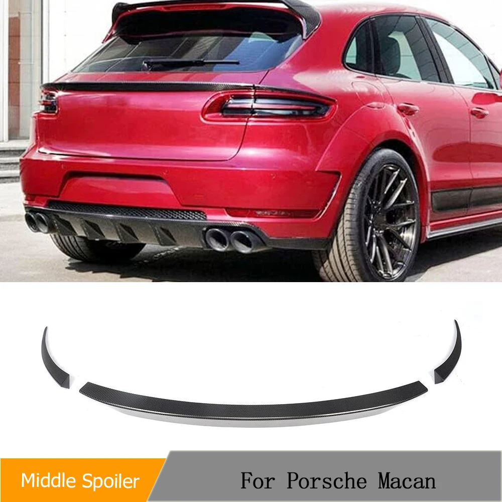 

Carbon Fiber 3PCS Rear Trunk Racing Spoiler Wing for Porsche Macan SUV 4Door 2014-2019 Factory Outlet Car Middle Window Spoiler