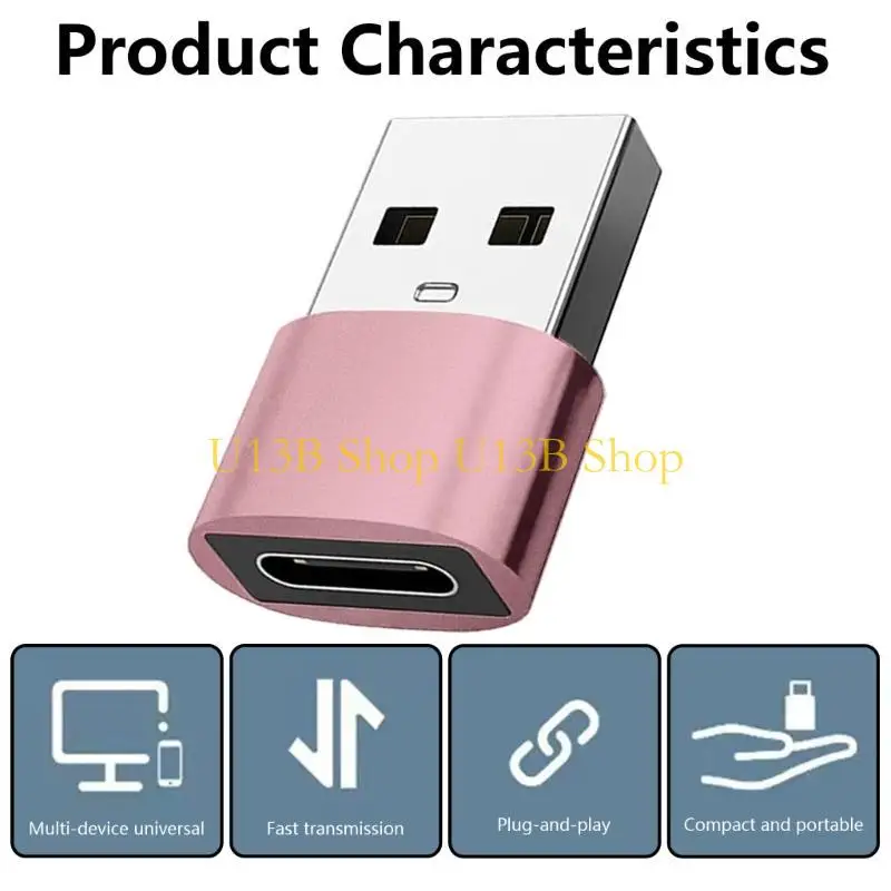 U13B 금속 유형 C 암컷에서 USB2.0 수컷 어댑터 10GBPS 데이터 변환기 OTG 어댑터