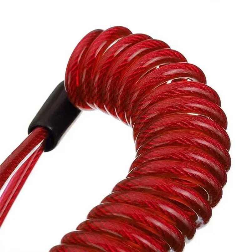 1.2M Bike Spring Cable Lock Anti-Theft Rope Alarm Disc Lock Bicycle Security Reminder Motorcycle Theft Protection 120-150cm view 5
