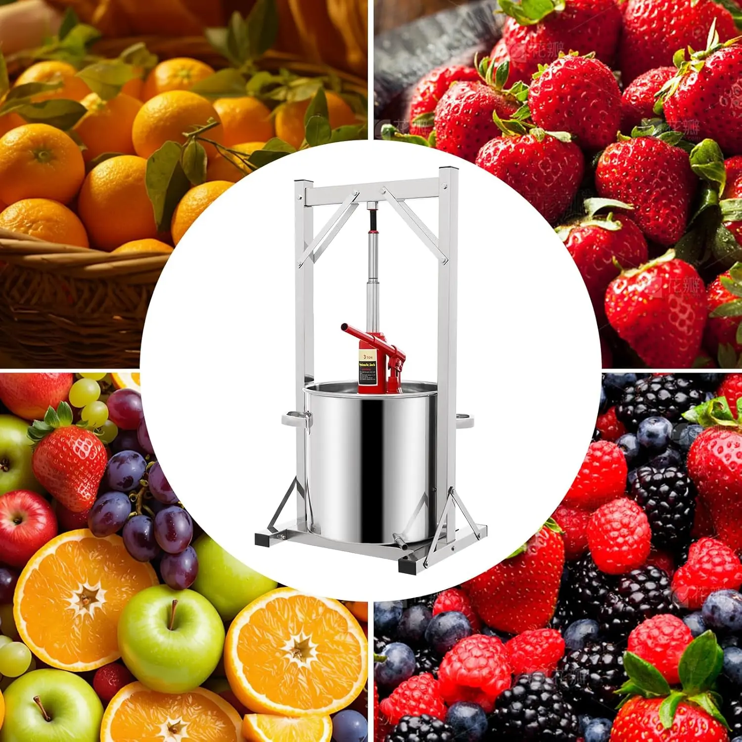 Fruit Wine Press Fruit Wine Press 22L/6 Gal Cider Wine Making Machine Stainless Steel Cider with Hydraulic