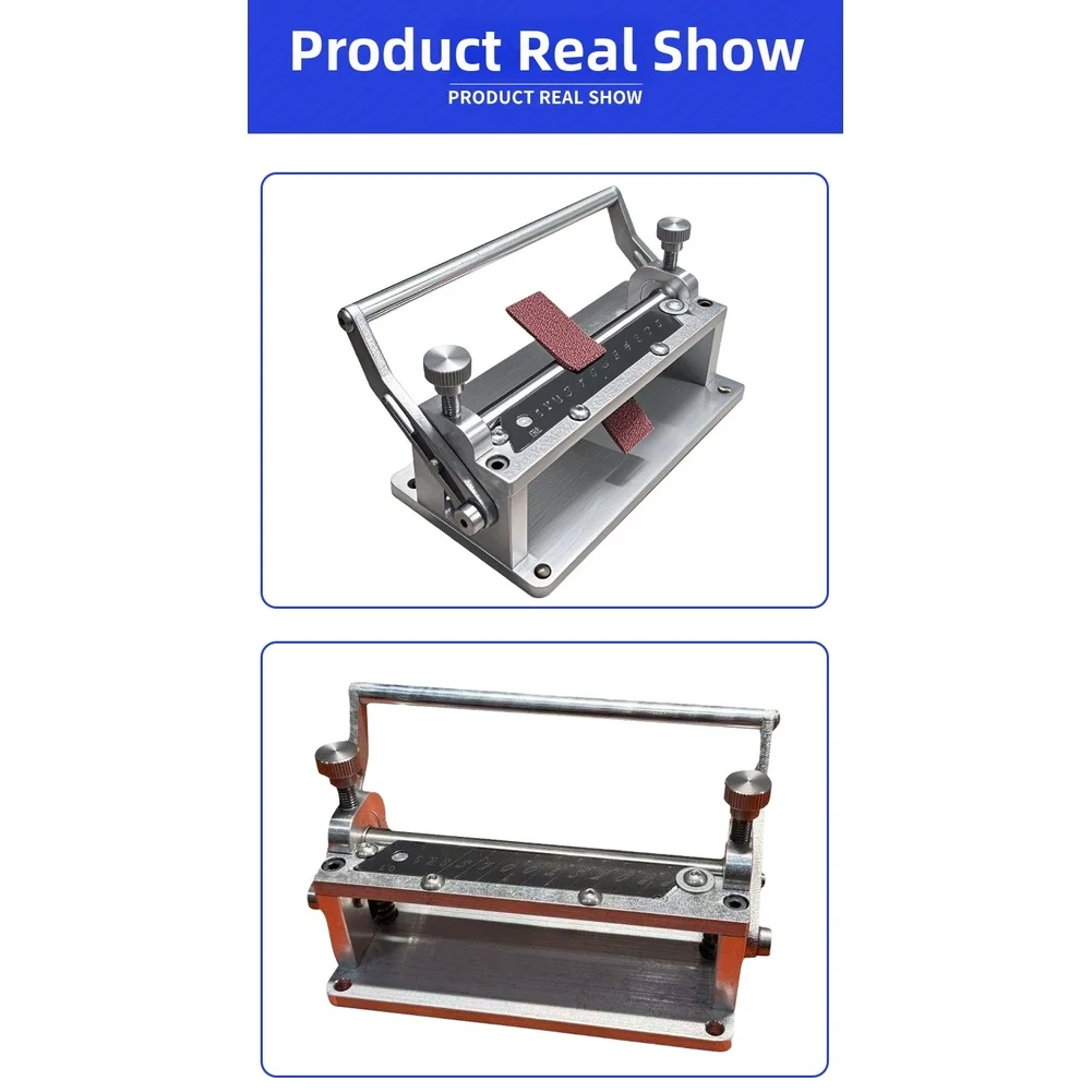 High-Carbon Steel Manual Leather Skiving Machine For Belt Strap Thinning Crafting Tool Silvery Compact Design