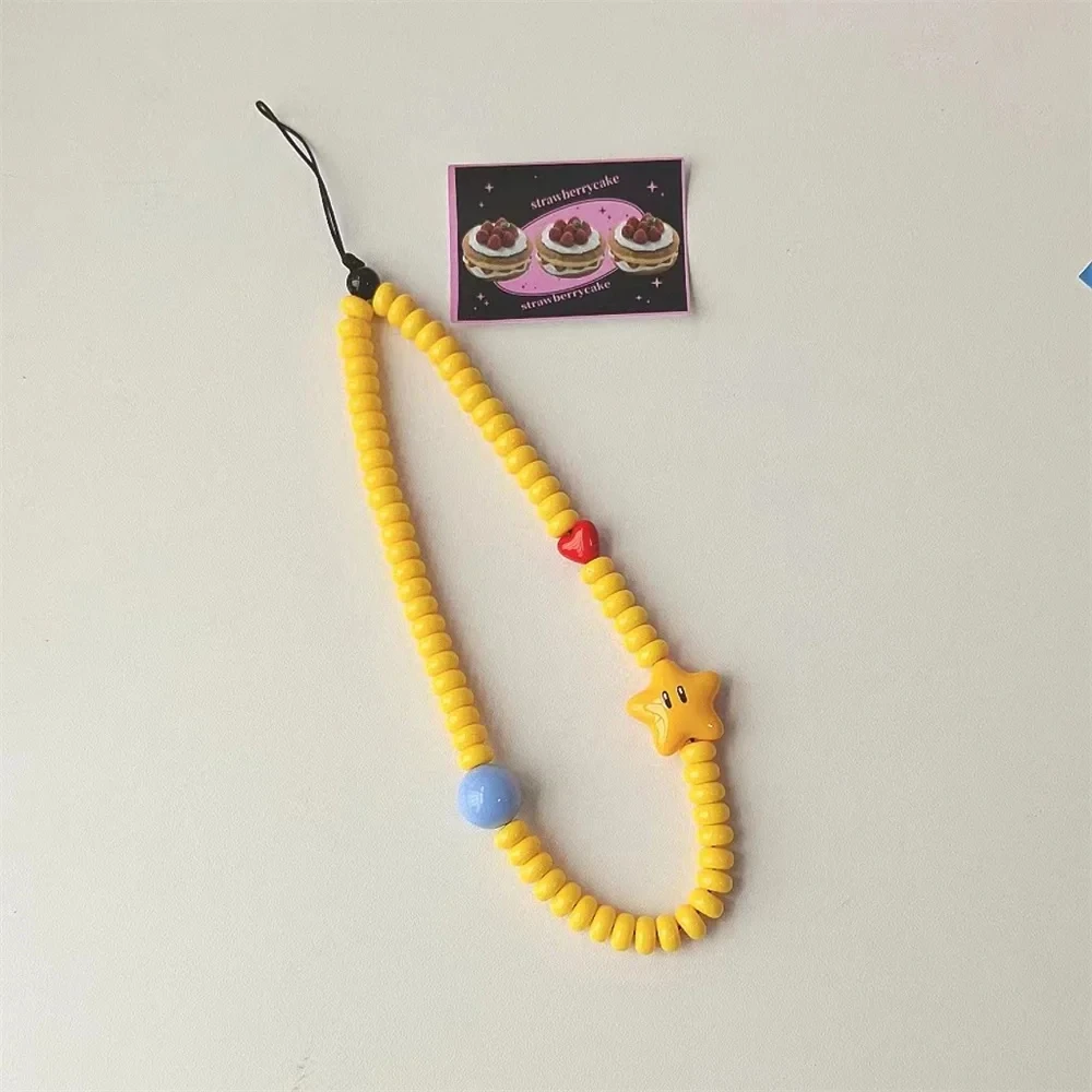 INS Dopamine Star Beaded Phone Charm Strap