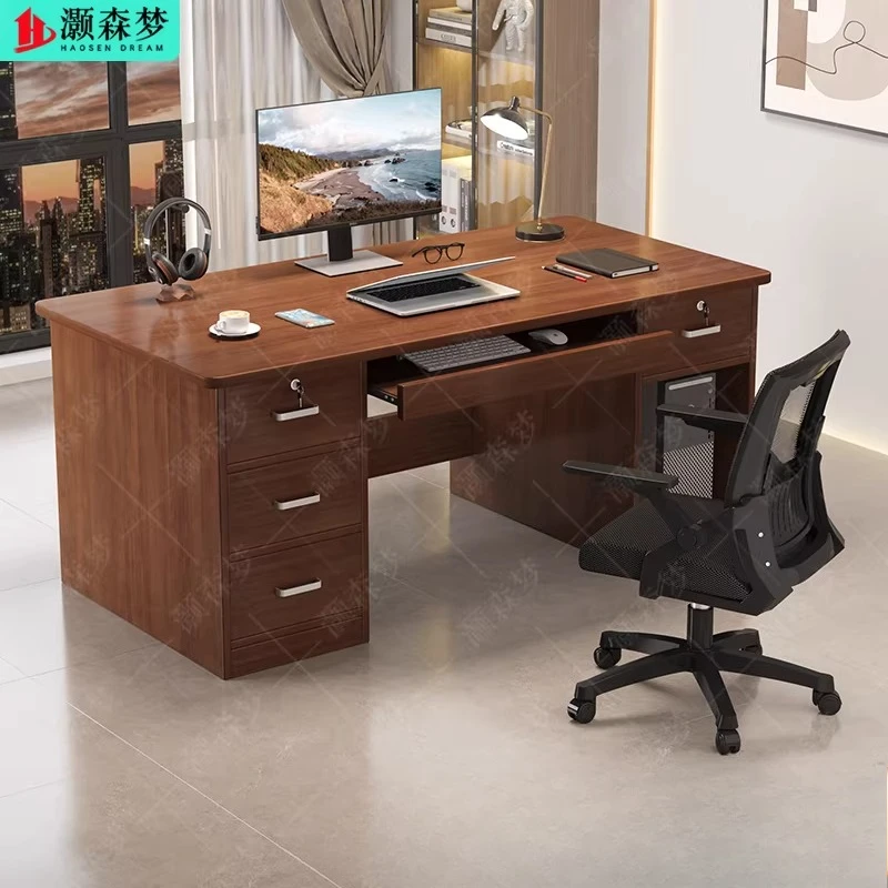 Office Desk Home Computer Desk Simple Style Lockable Table Wkbench With Drawers Office Desks Mesa Escritorio Office Furniture