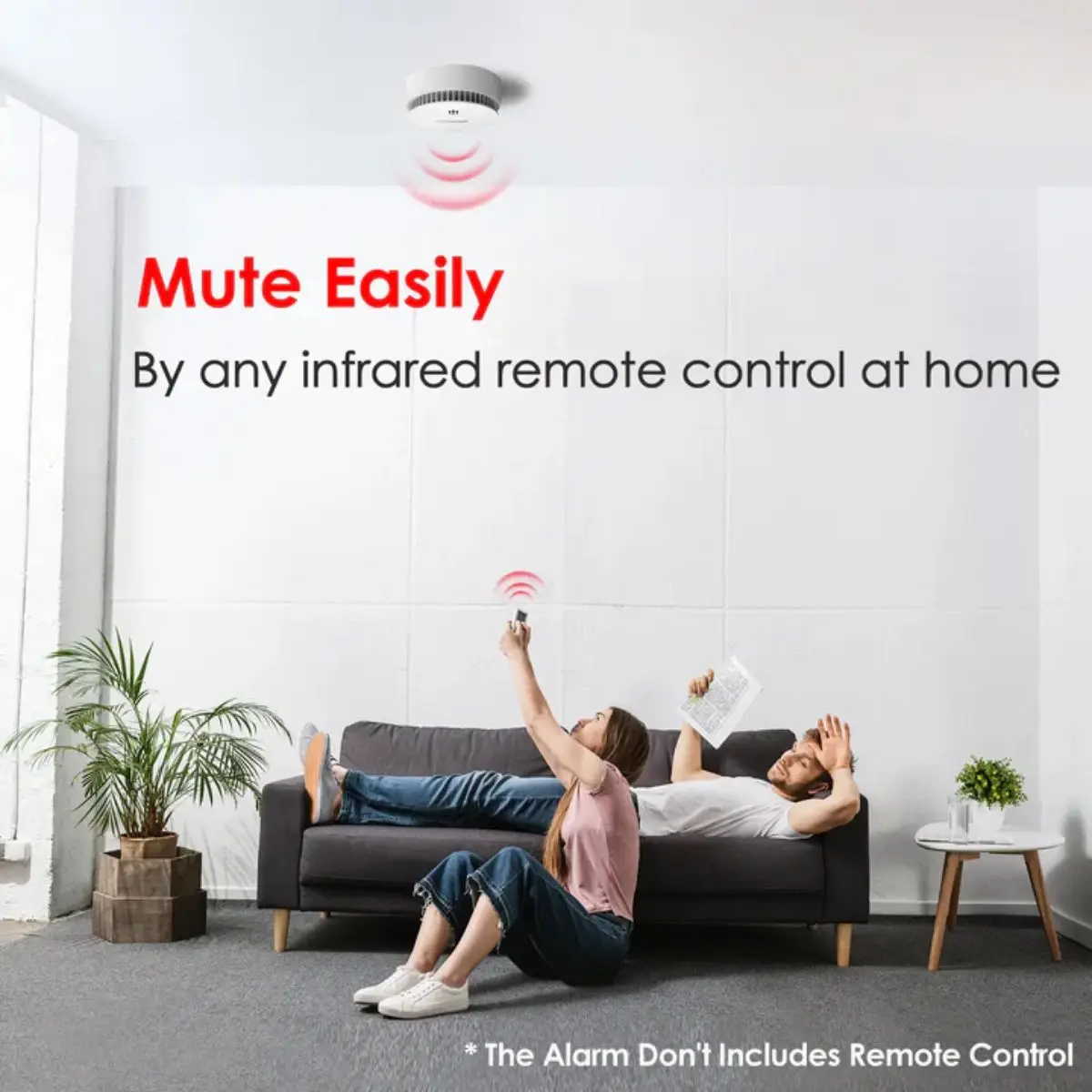 Smoke Alarm Battery-powered Smoke Alarm Smoke Detector Detection Range Up To 20-40 Square Meters Suitable for Home