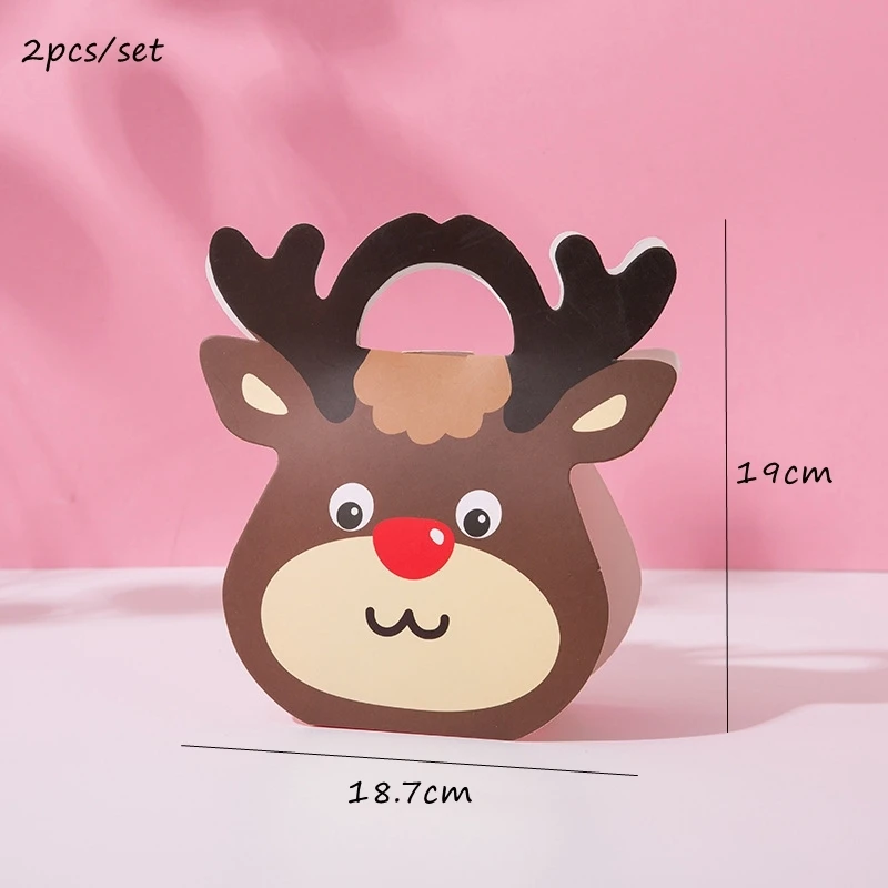 Christmas Cartoon Deer Candy Bags Cookie Boxes Lollipop Cards Merry Christmas Party Decorations DIY Baking Packaging Supplies