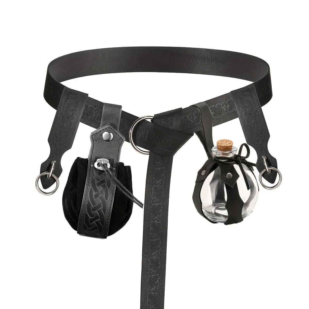 Falda medieval con cinturón, atuendo largo estilo renacentista, cinturón con estampado de hojas, accesorios para disfraz de fiesta de Halloween