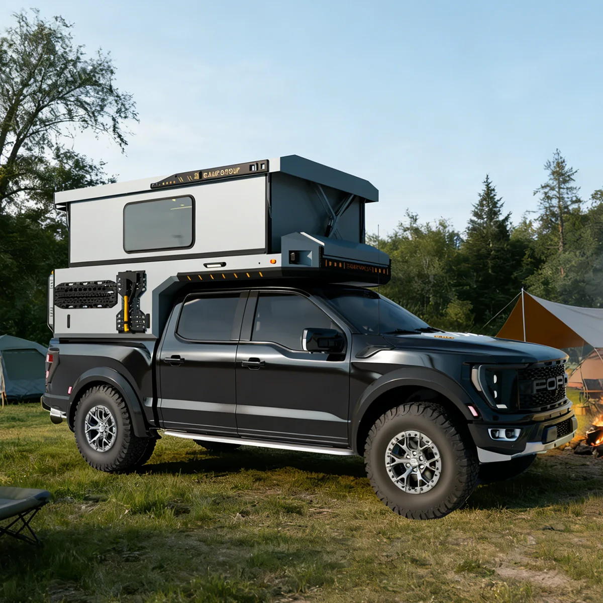 Customized Travel Caravan Rv Camping Trailer Truck Camper Pickup Caravan with Foldable Feature
