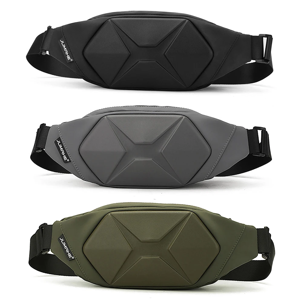 Hard Shell Casual Waist Bags Anti-Theft Men Male Shoulder Bag Adjustable Safe Multifunctional Portable for Hiking Mountaineering