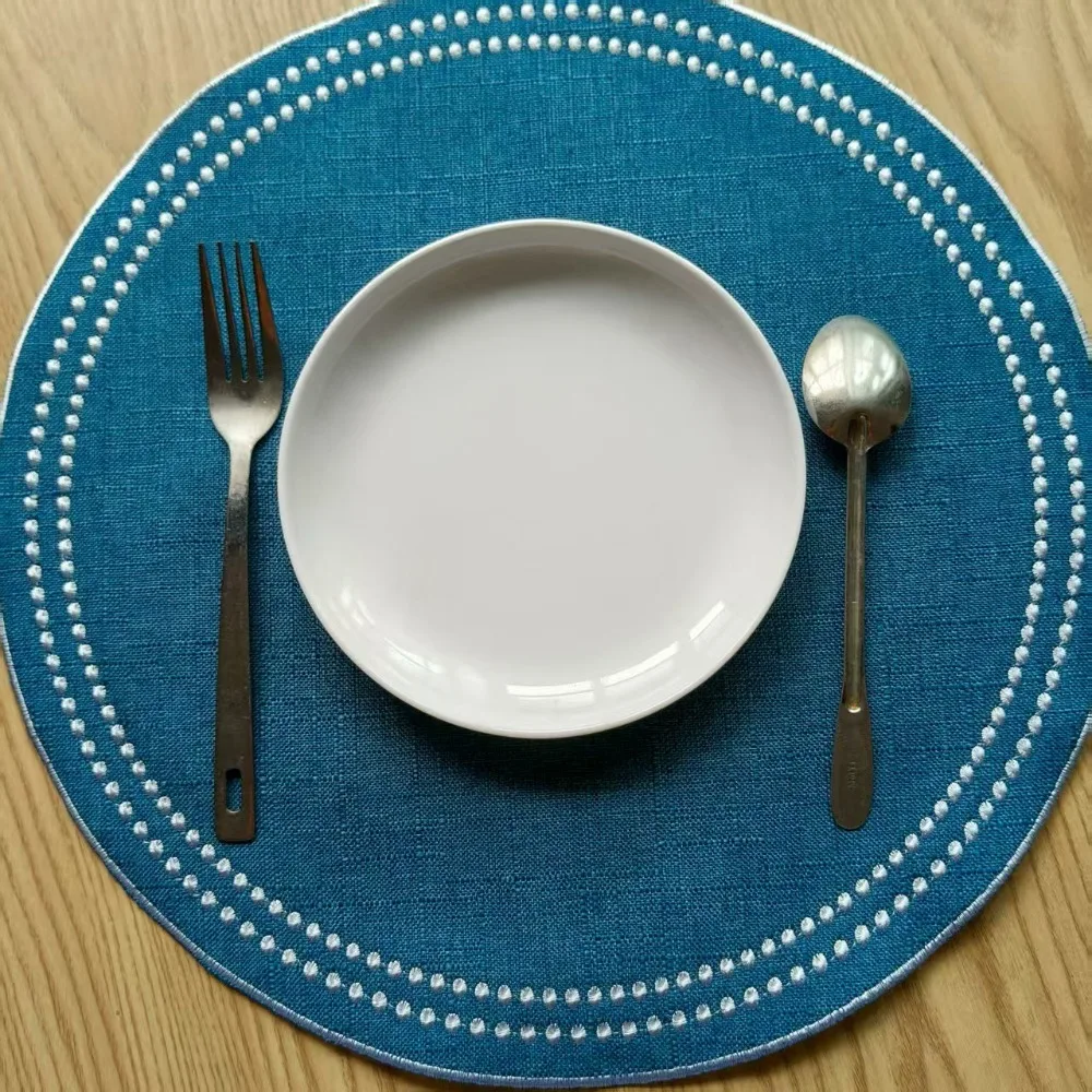 Benutzerdefinierte bestickte Spitzen-Tischsets, waschbar, wiederverwendbar, unabhängige Servietten für Zuhause, Esszimmer, Restaurant, Urlaub, Hochzeit, Party – Detail 3