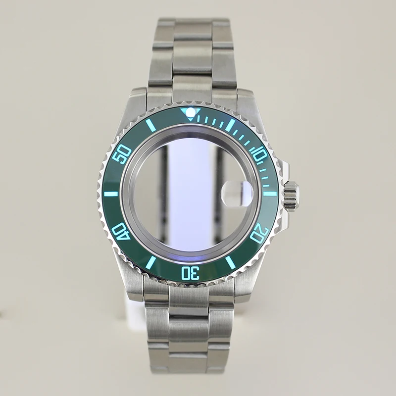 

40mm Watch Case 20mm Bracelet Full Text C3 Luminous Bezel For Seiko NH35 NH36 NH38/34 Miyota 8215 ETA 2824 Movement 28.5mm Dial